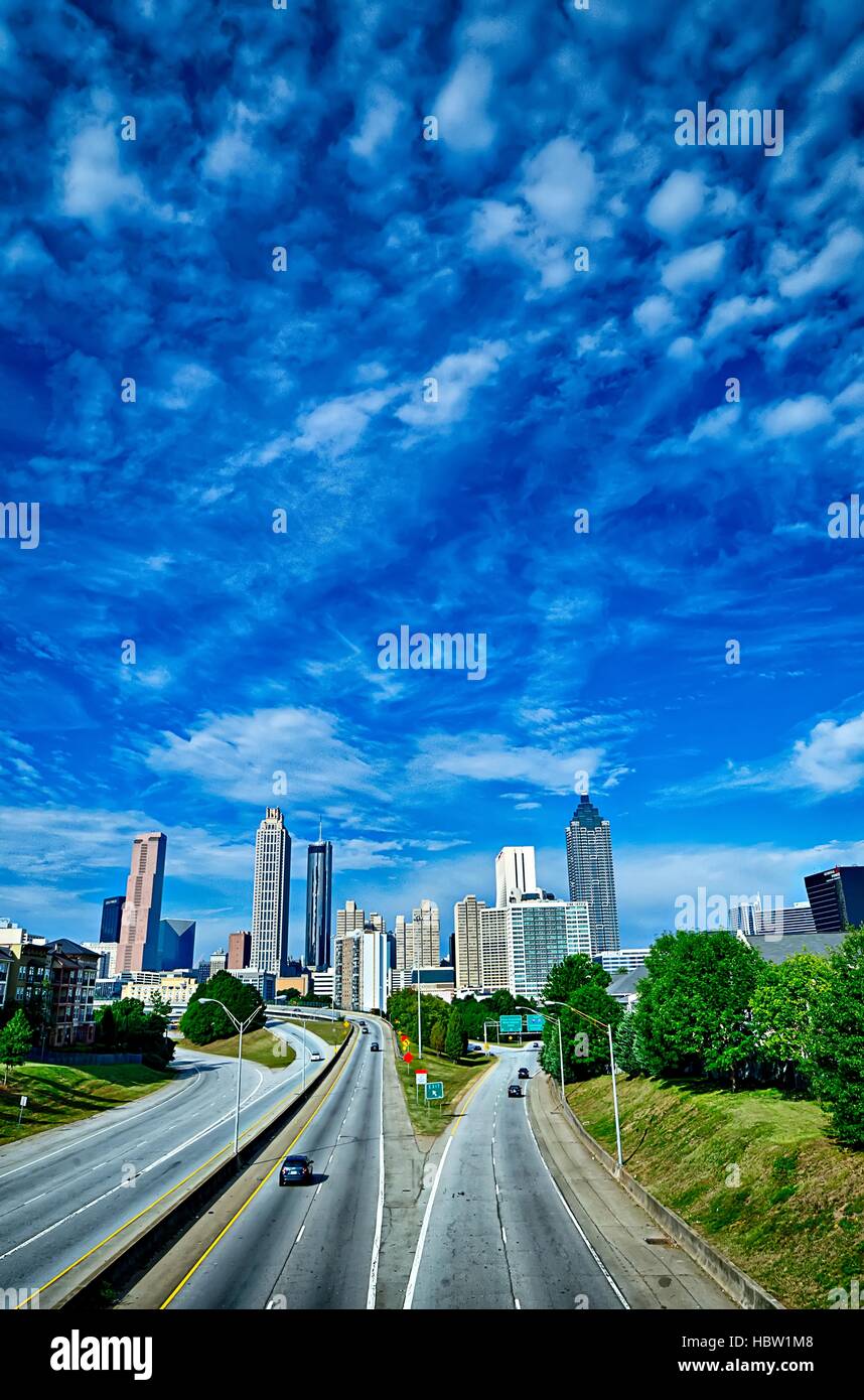 Atlanta in Georgia al centro città vista dello skyline di Foto Stock