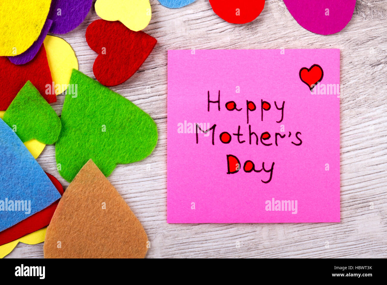 Felice Giorno della Madre nota. Foto Stock