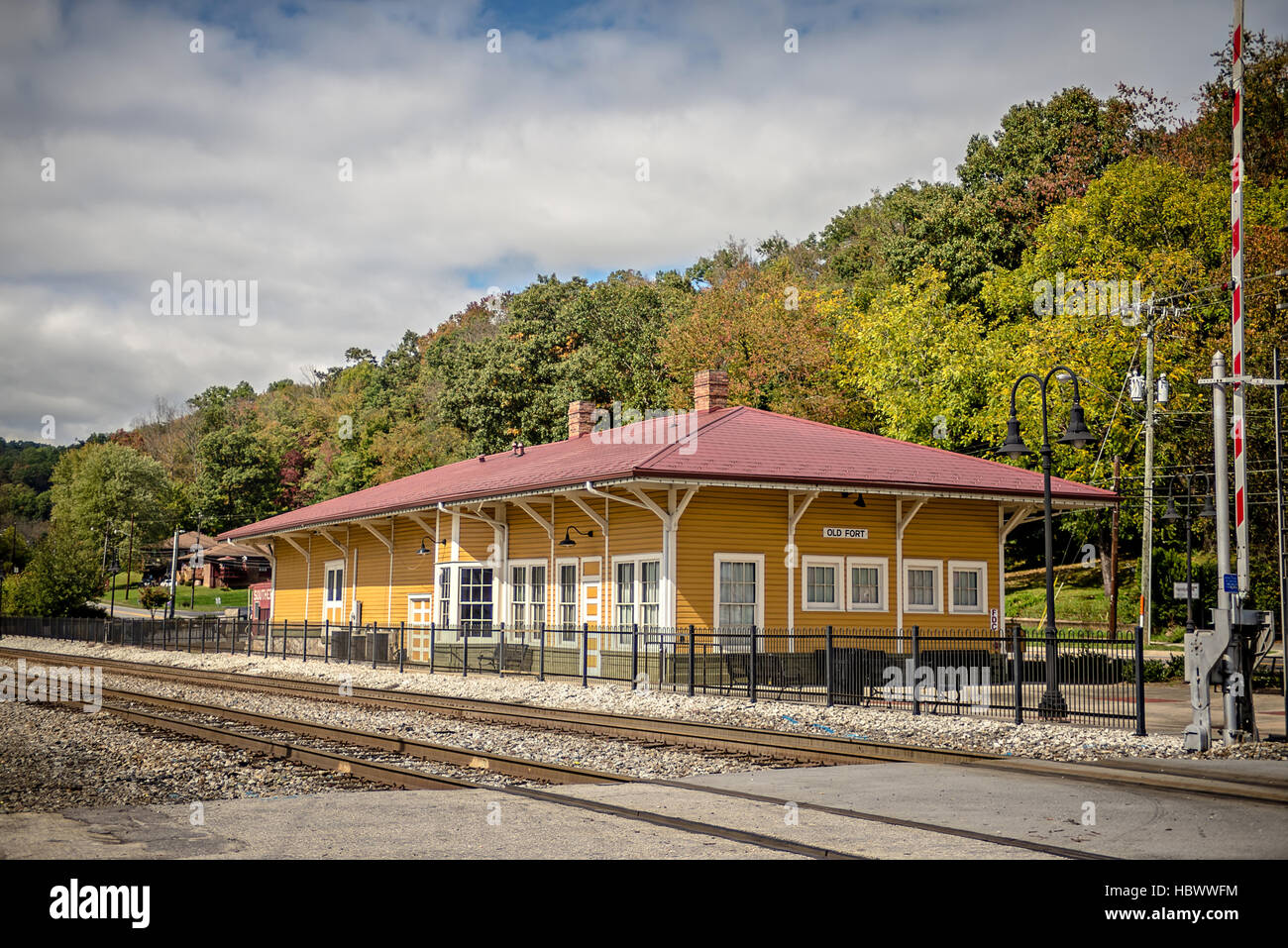 Rurale vecchia stazione ferroviaria in Carolina del nord Foto Stock