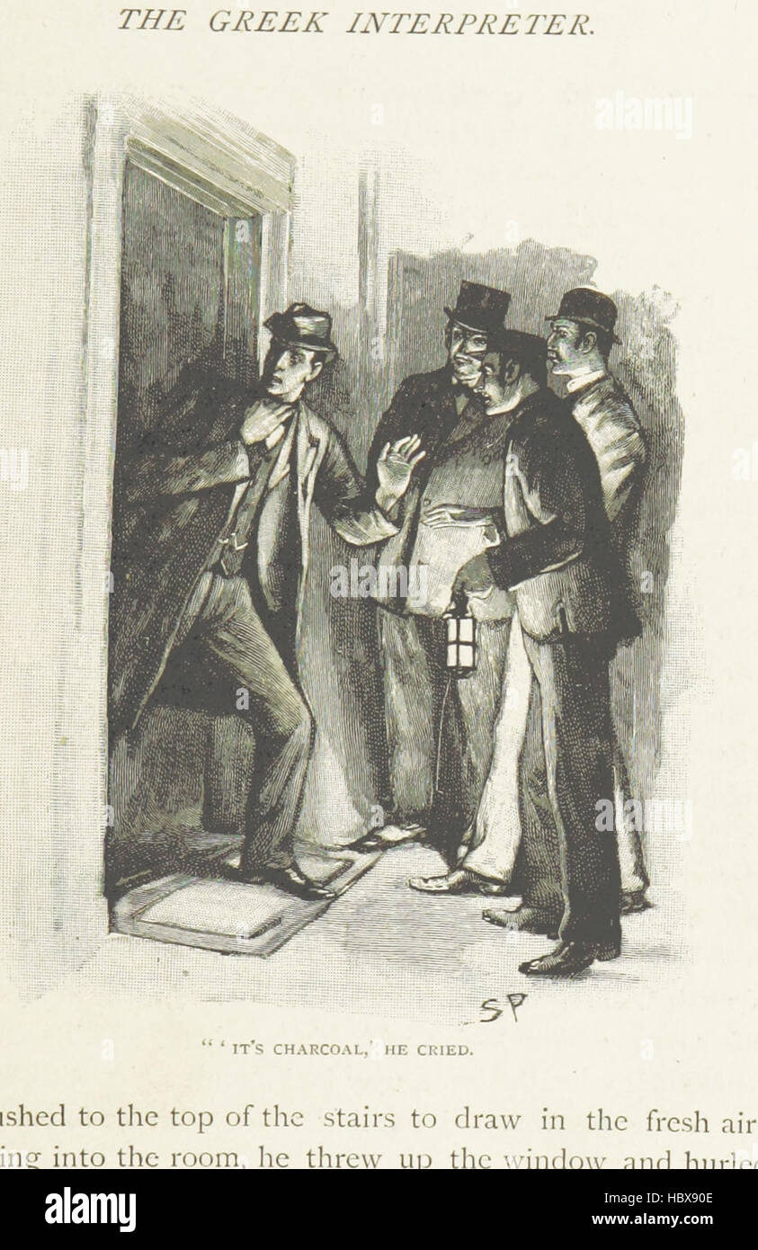 Questa immagine è tratta da pagina 225 di "The Memoirs of Sherlock Holmes", che mostra scene illustrate, personaggi, lavori investigativi, ambientazioni di Londra, indagini, episodi della storia e interazioni tra i personaggi. Foto Stock