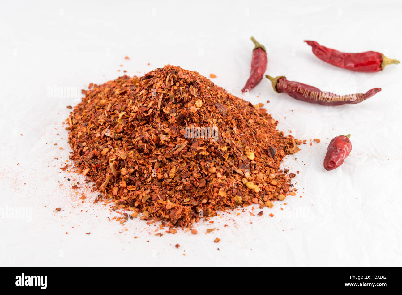 Paprika e peperoni secchi closeup Foto Stock