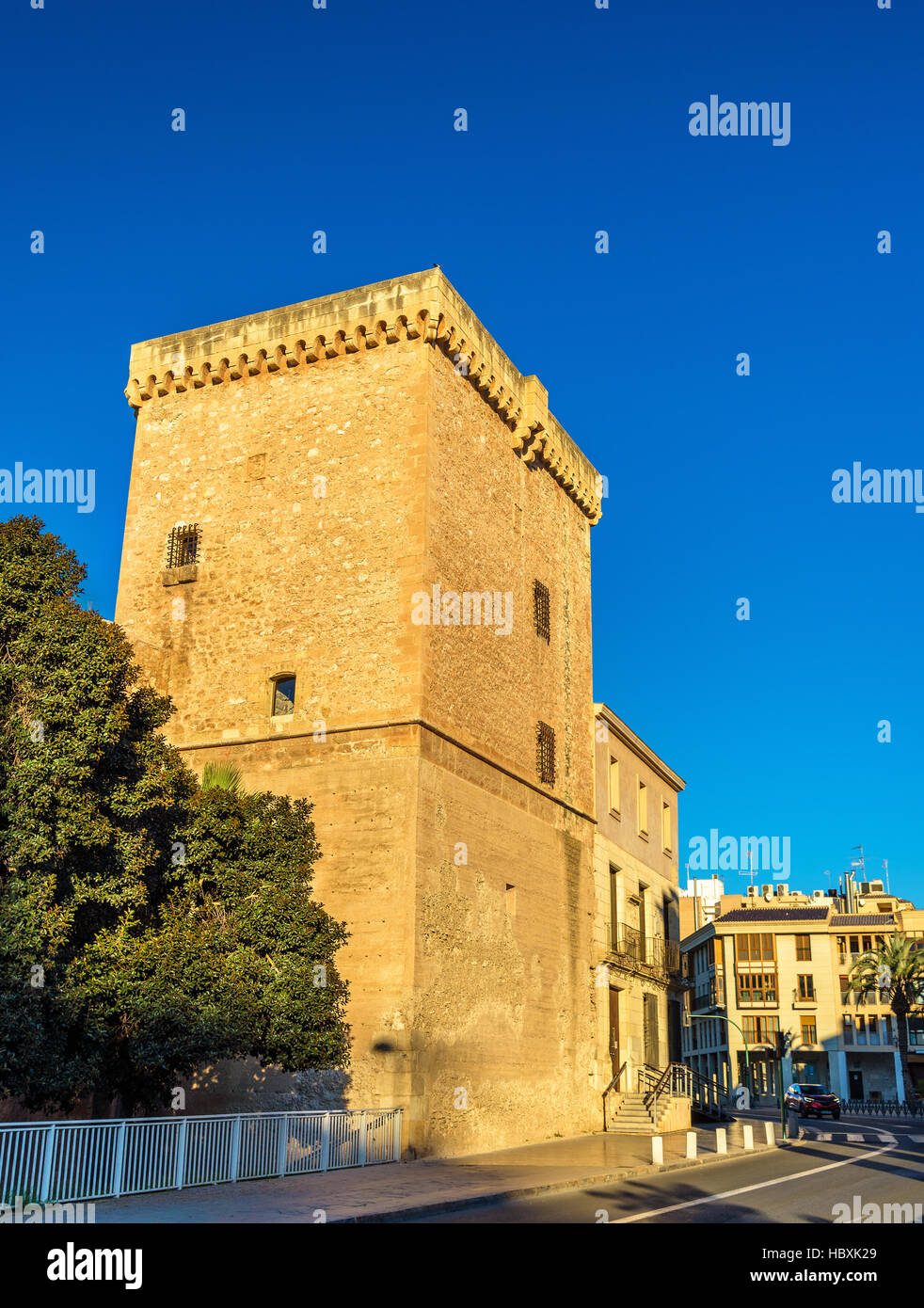 Vista di Castillo-Palacio de Altamira di Elche - Spagna Foto Stock