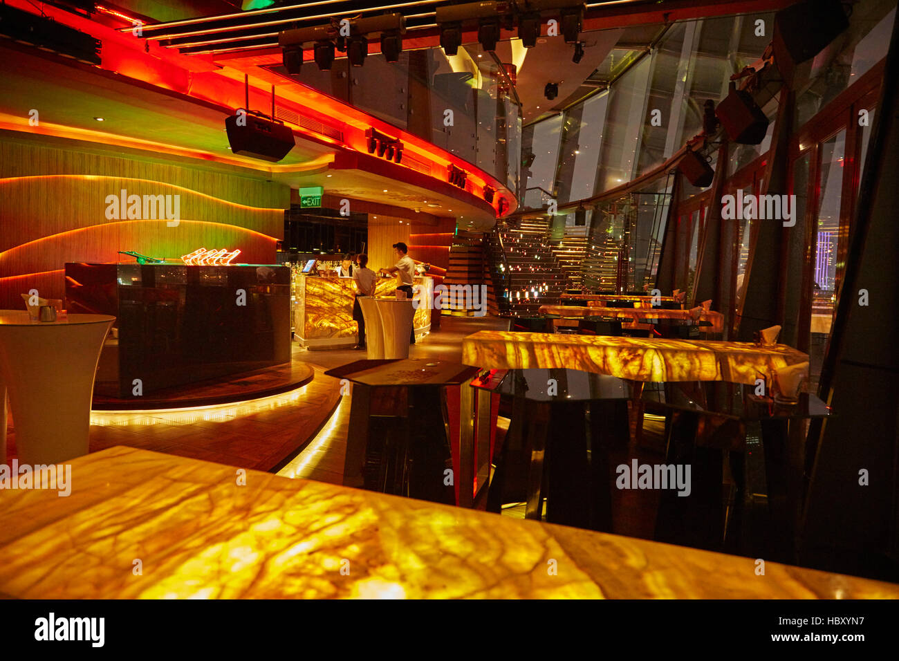 Chill Skybar di notte, Ho Chi Minh (Saigon), Vietnam Foto Stock