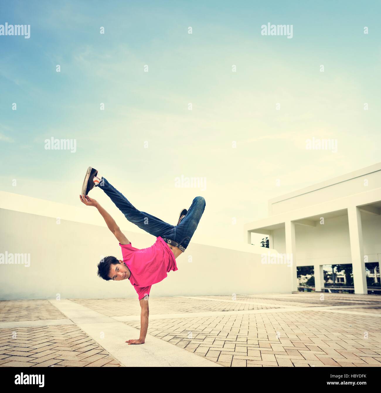 Breakdance adolescente movimento stile Hiphop Concept Foto Stock