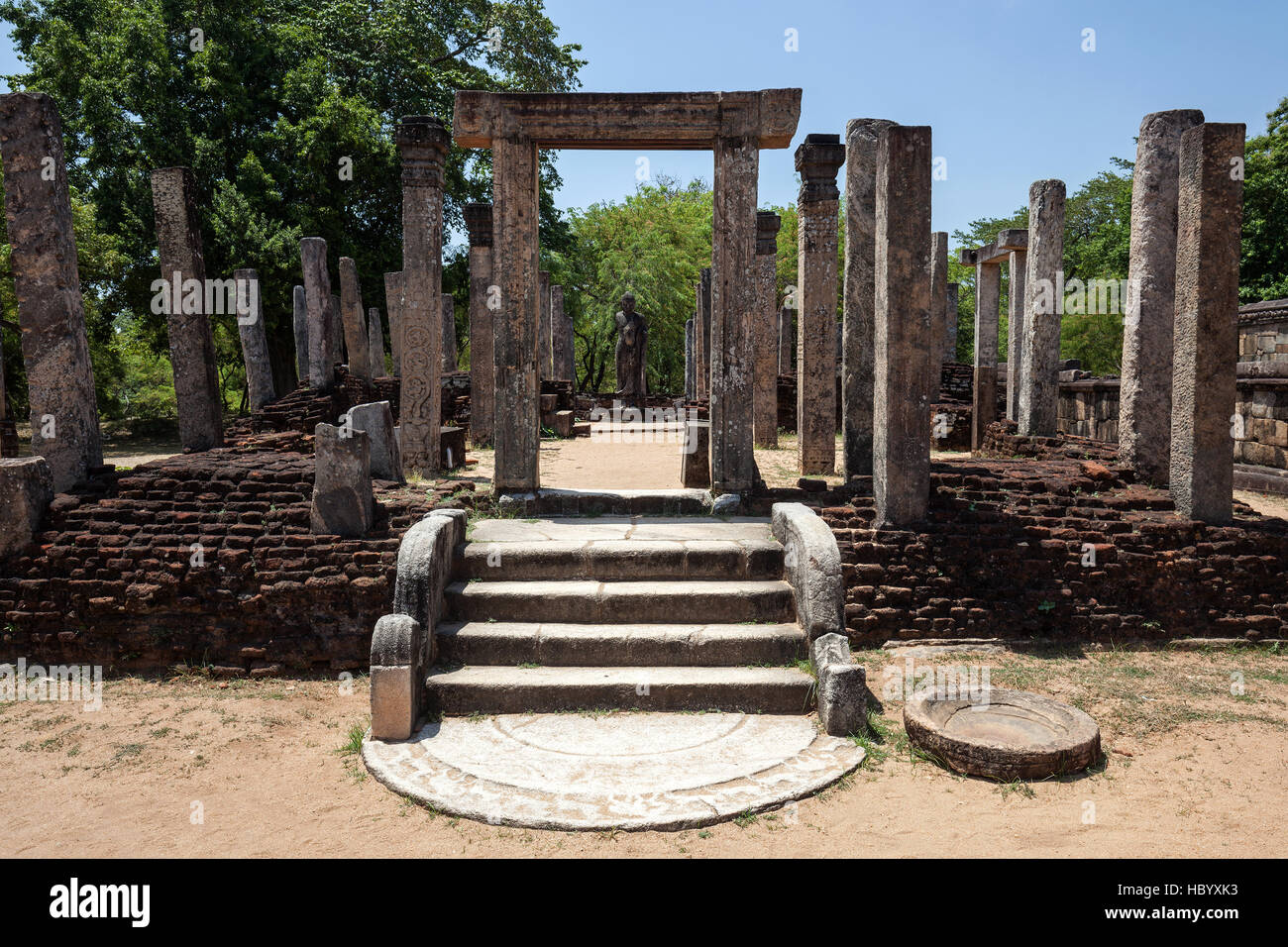Atadaga, Dalada Maluwa, antica città reale, città sacra, Polonnaruwa, Nord provincia centrale, Sri Lanka Foto Stock
