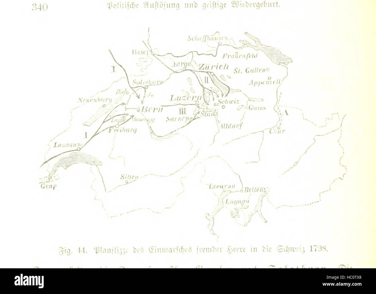 Immagine presa da pagina 358 del '[Geschichte der Schweiz, mit besonderer Rücksicht auf die Entwicklung des Verfassungs- und Kulturlebens von den ältesten Zeiten bis zur Gegenwart. Nach den Quellen und neuesten Forschungen gemeinfasslich dargestellt ... Mit immagine presa da pagina 358 del '[Geschichte der Schweiz, mit Foto Stock