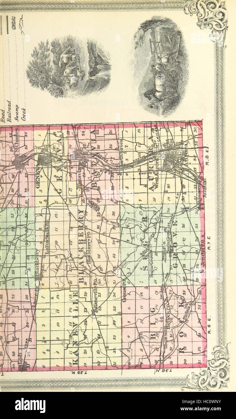 Il passato e il Presente di Kane County, Illinois, contenente una storia della contea-la sua città, &c. [Da H. B. Peirce, A. Merrill e W. H. Perrin]. Una directory, ecc. Illustrato immagine presa da pagina 13 del 'il passato e il presente Foto Stock