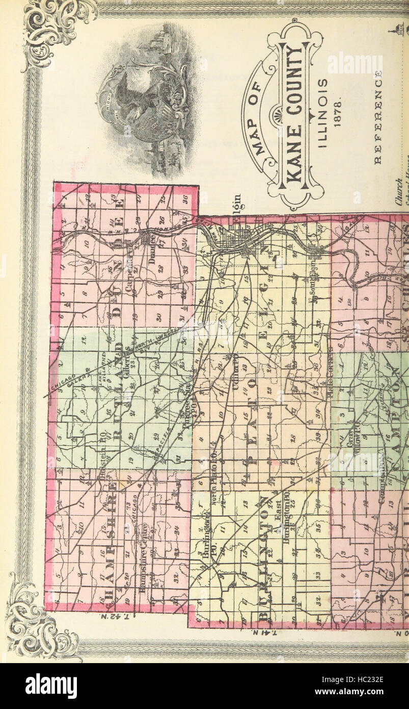 Il passato e il Presente di Kane County, Illinois, contenente una storia della contea-la sua città, &c. [Da H. B. Peirce, A. Merrill e W. H. Perrin]. Una directory, ecc. Illustrato immagine presa da pagina 12 del 'il passato e il presente Foto Stock