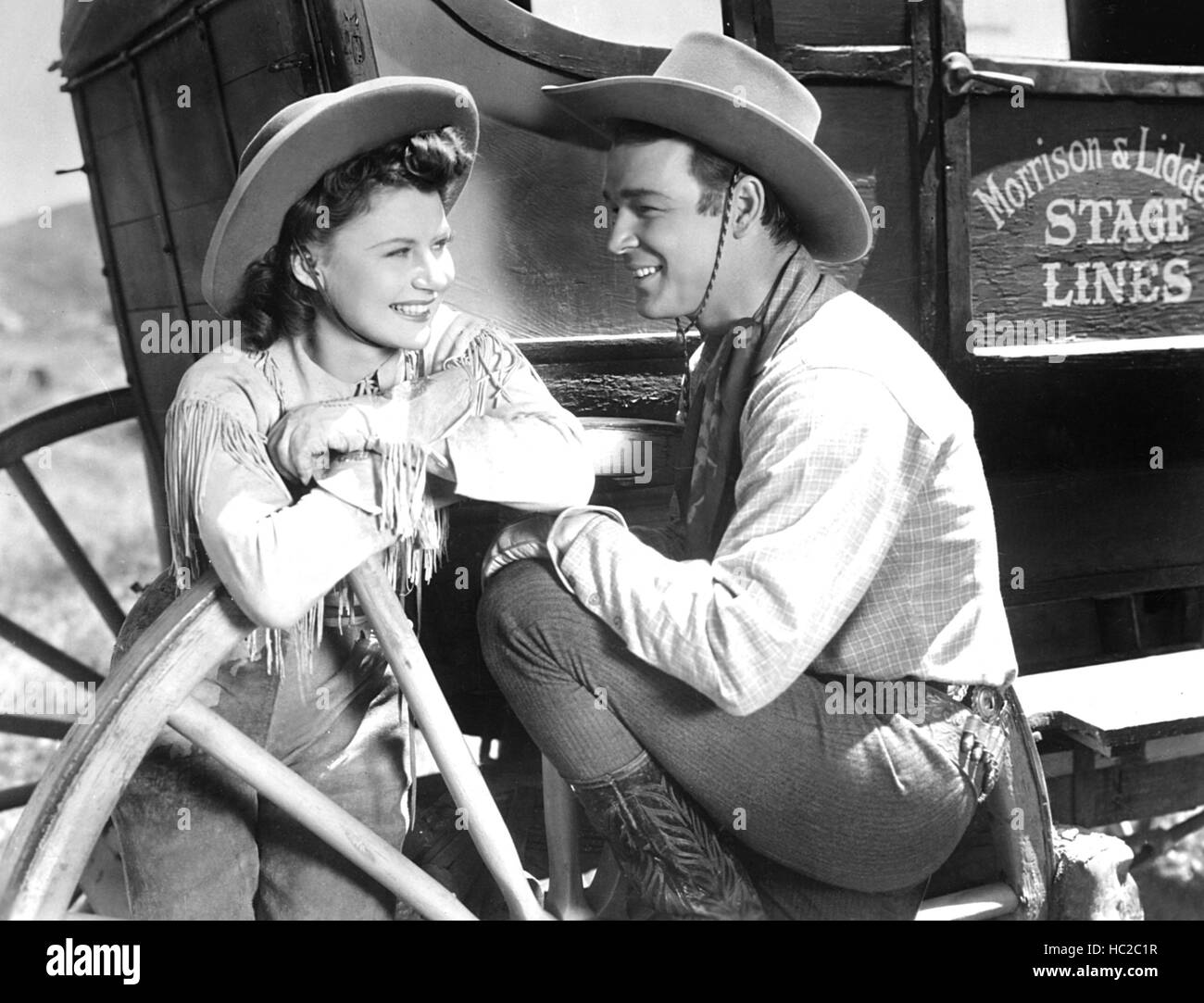 NEVADA CITY, da sinistra: Sally Payne, Roy Rogers, 1941 Foto Stock