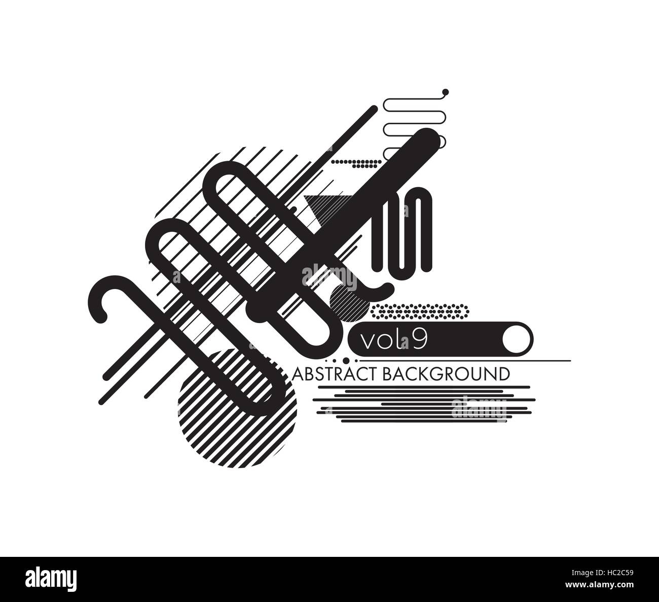 Minima sfondo astratta in bianco e nero Illustrazione Vettoriale