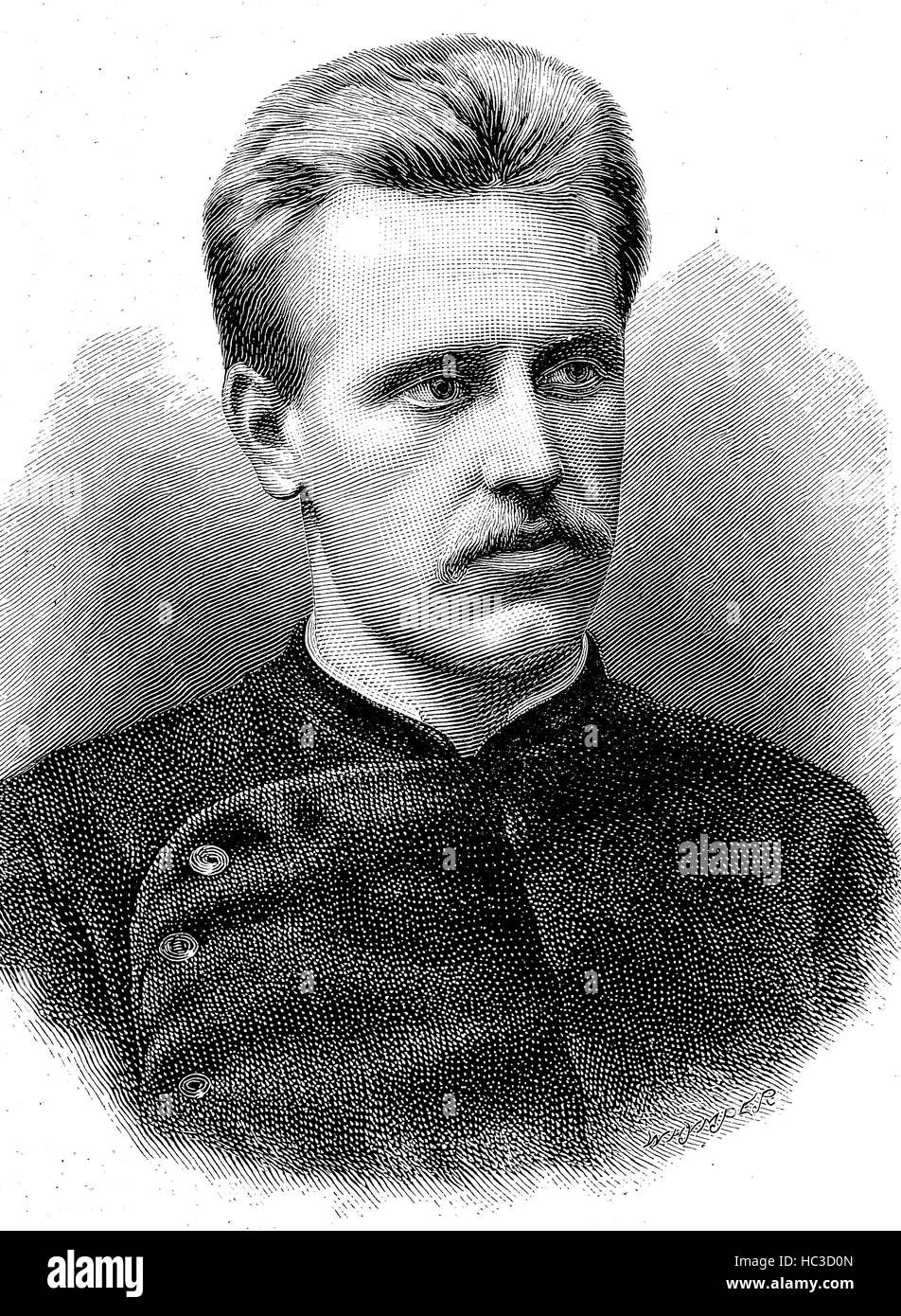 Fridtjof Nansen, 1861- 1930, un esploratore norvegese, scienziato, Diplomat, umanitario e premio Nobel per la pace, storico illustrazione, xilografia, 1890 Foto Stock