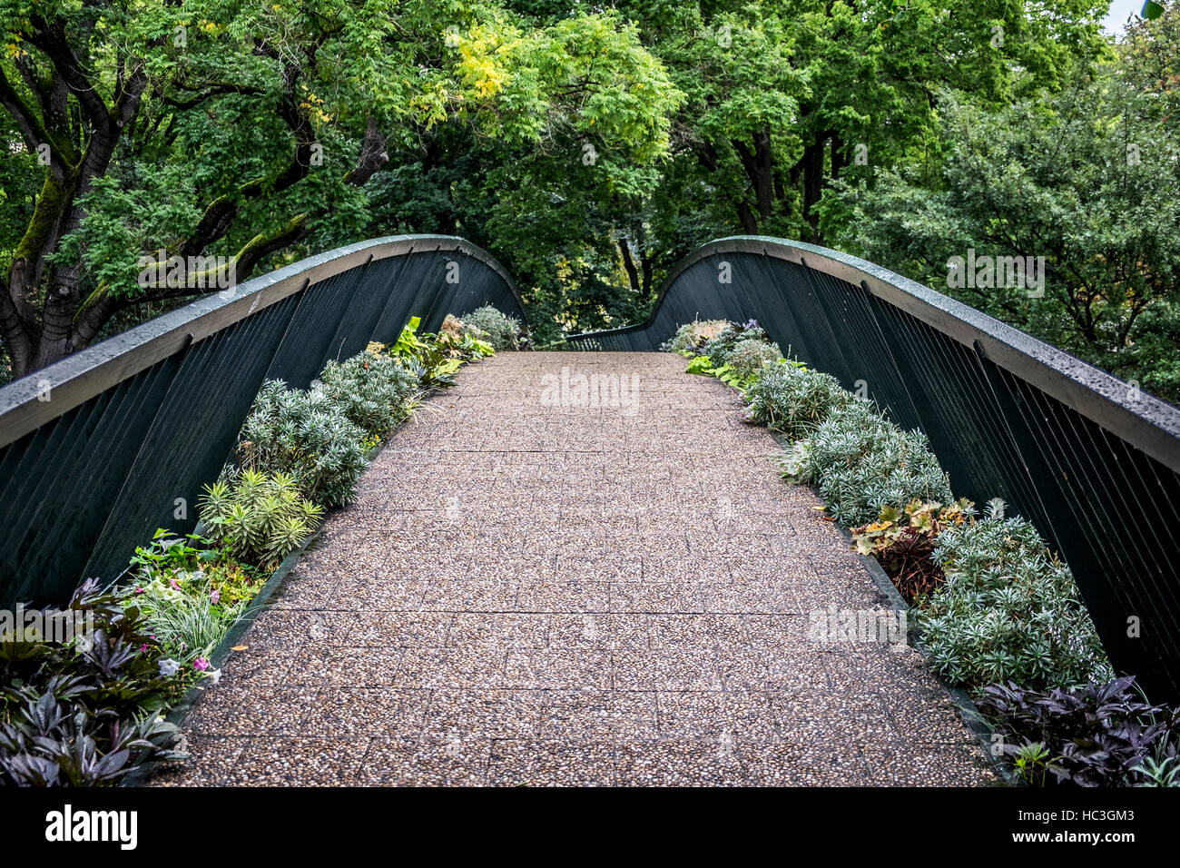 Ponte sul Grand Rond parco pubblico di Toulouse Francia Europa Foto Stock