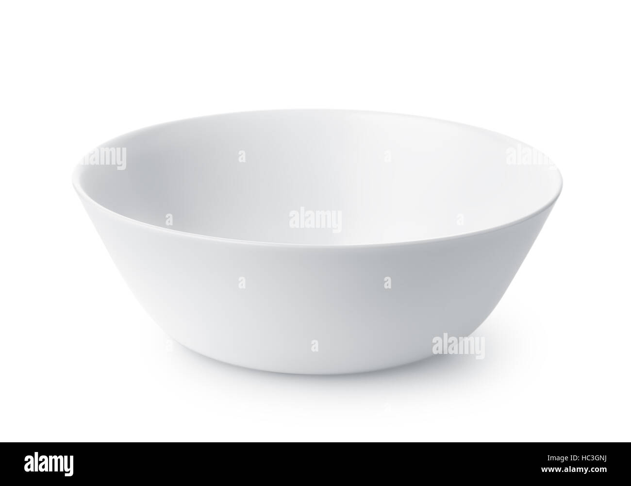 Vuoto bianco vaso in ceramica isolata su bianco Foto Stock