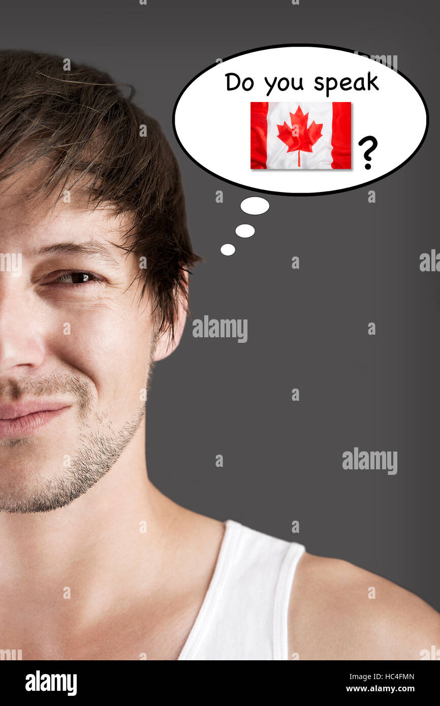 Bello studente, ma parla canadese? Foto Stock