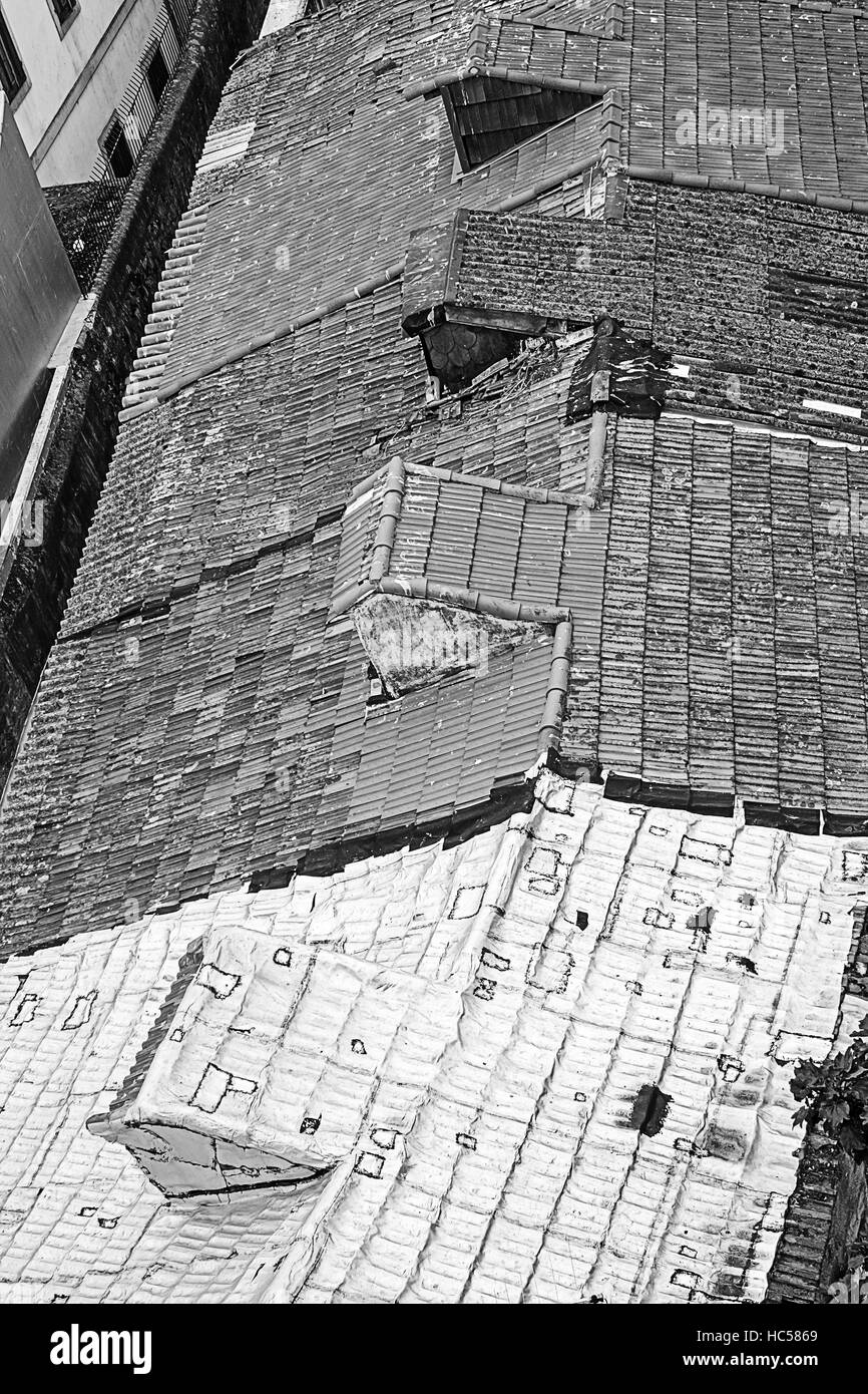 Il Portogallo tetto di tegole case, edilizia ed architettura Foto Stock