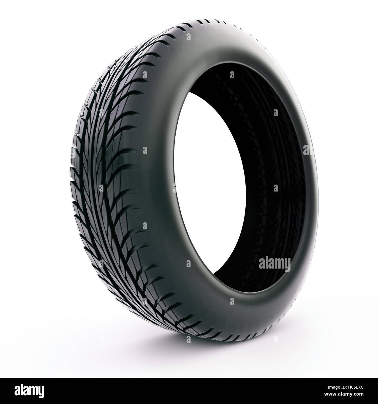 Pneumatici per auto su uno sfondo bianco - 3d rendering Foto Stock