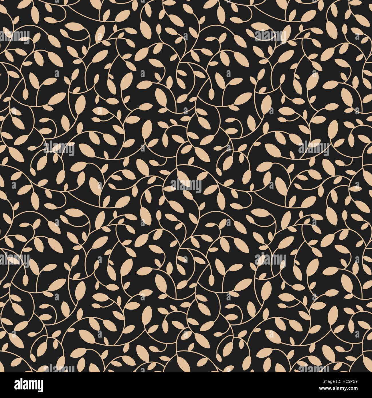 Floral seamless pattern. Vector foglie e rami Illustrazione Vettoriale