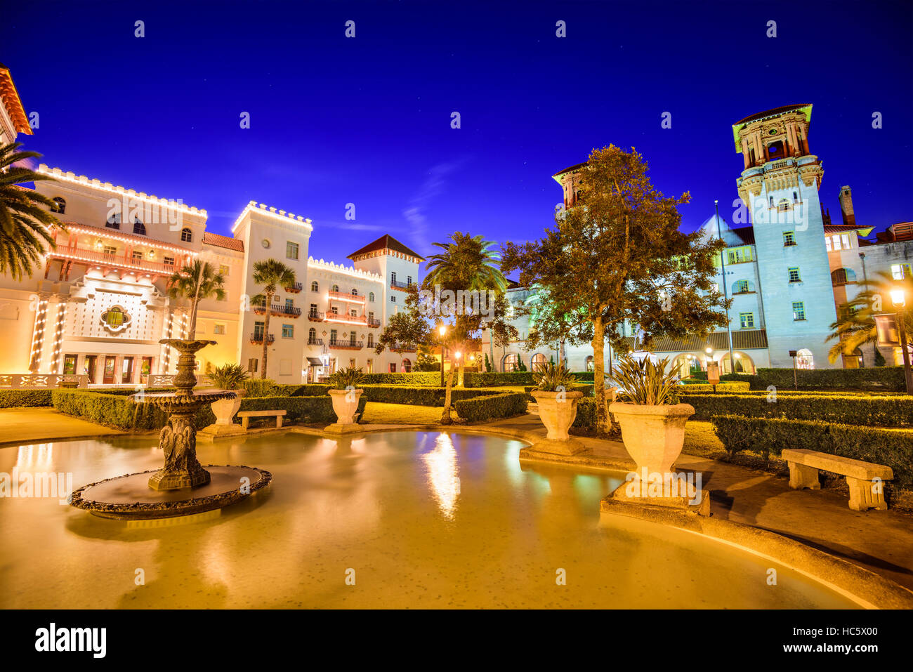 Sant'Agostino, Florida, Stati Uniti d'America Plaza in centro città. Foto Stock