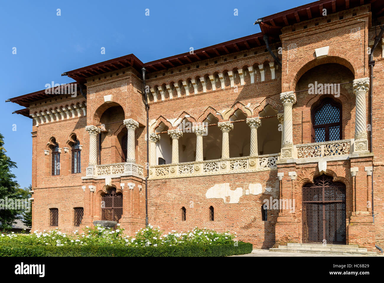 Palazzo Mogosoaia fu costruito in Romania tra 1698-1702 da Constantin Brancoveanu in rumeno di stile rinascimentale o Brancovenesc Foto Stock