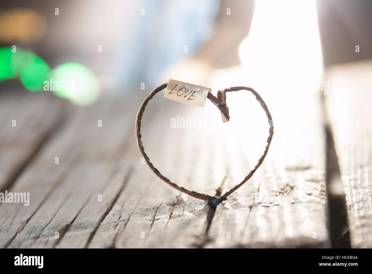 Amore, Wedding, il giorno di San Valentino idea - iscrizione e cuore. Foto Stock