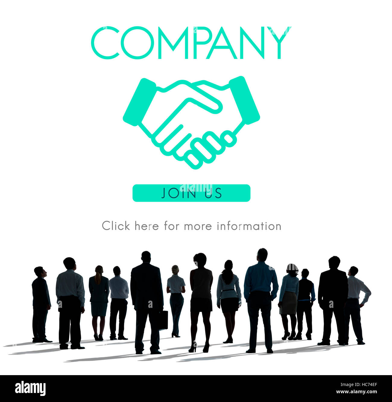 Organizzazione aziendale di handshake concetto grafica Foto Stock