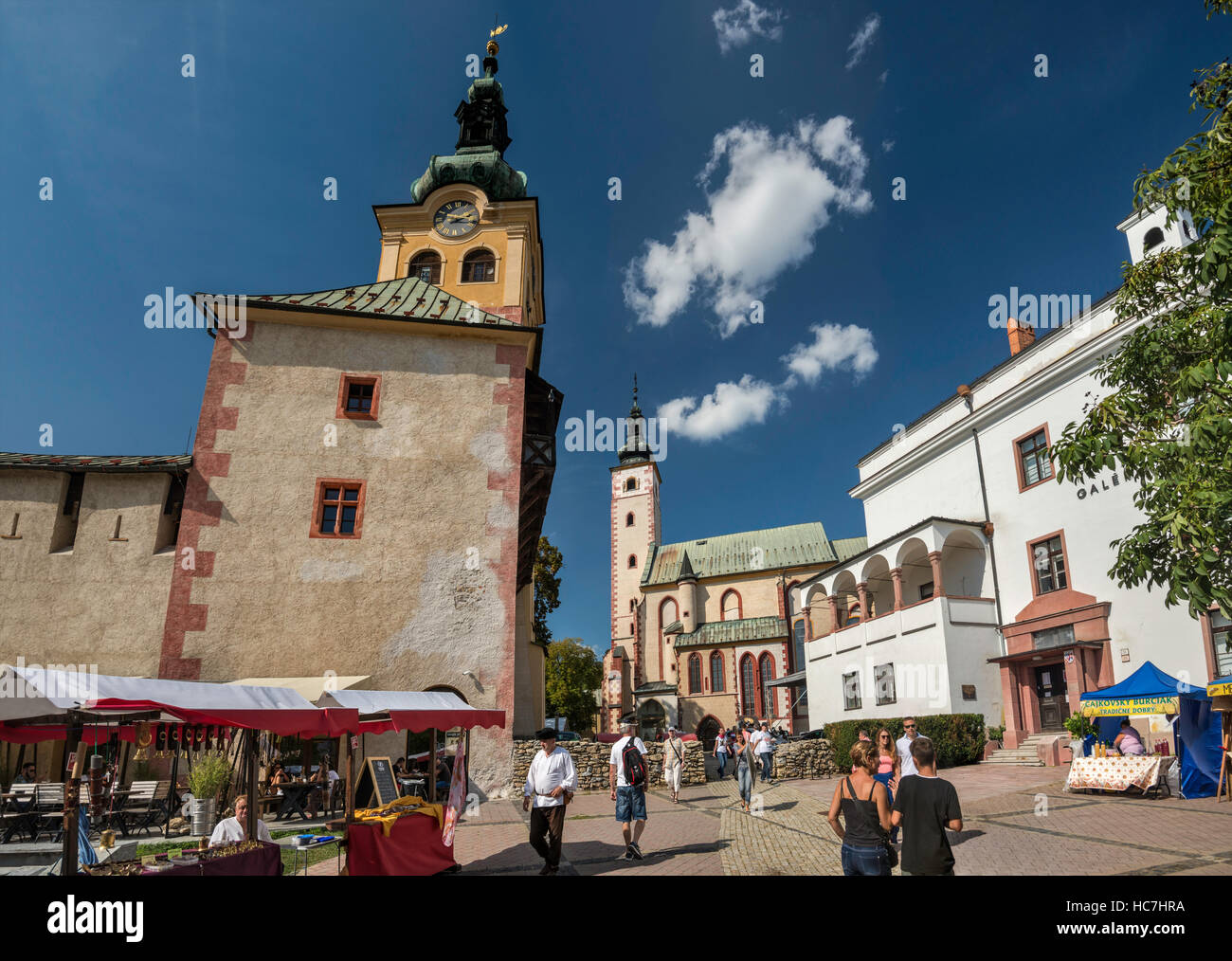 Fiera di strada, castello, assunta in Banska Bystrica, Slovacchia Foto Stock