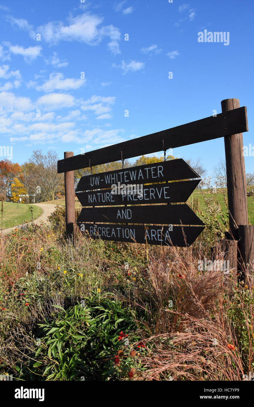 Università di Wisconsin - Whitewater Nature Preserve e area ricreativa di Whitewater, Wisconsin Foto Stock