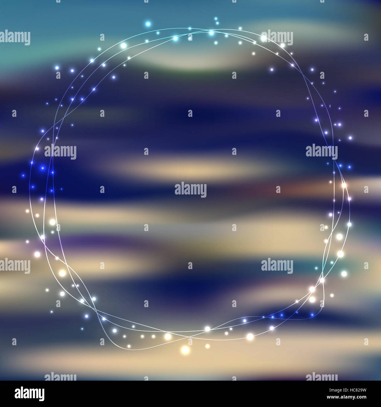 Cerchio astratto le luci di Natale facile modificare, corona per natale h Illustrazione Vettoriale