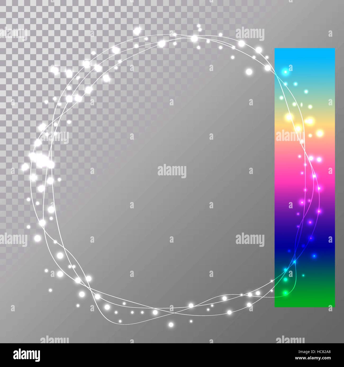 Cerchio astratto le luci di Natale facile modificare, corona per natale h Illustrazione Vettoriale