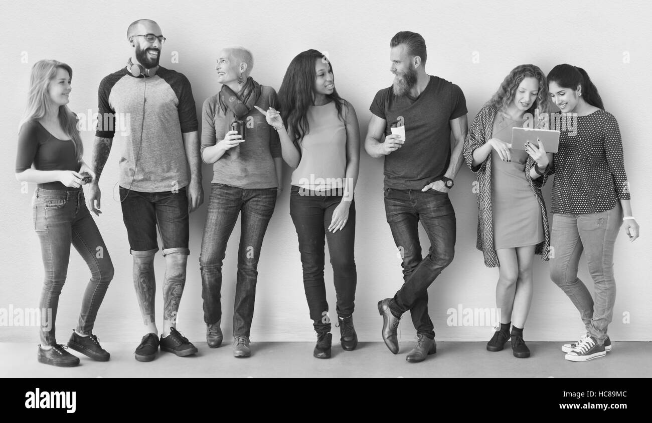 Diversi gruppi di persone in comunità convivere Concept Foto Stock