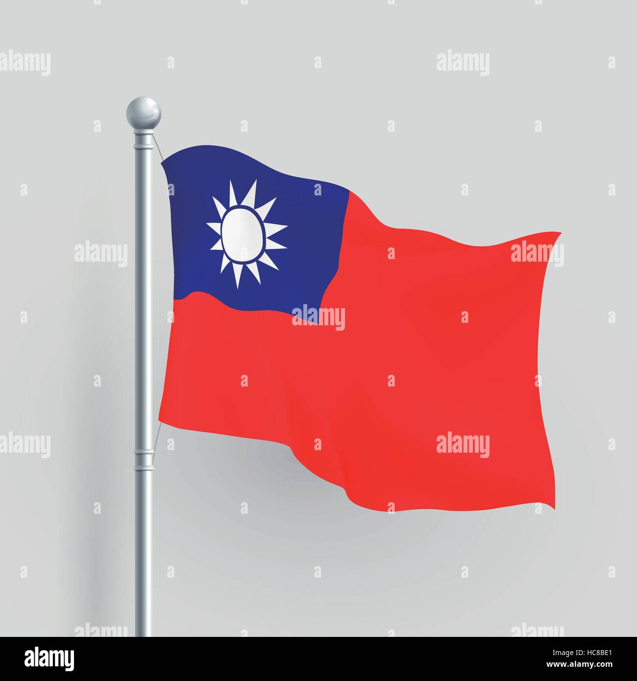 3d vettore di bandiera di Taiwan a soffiare in un gioco da ragazzi Illustrazione Vettoriale