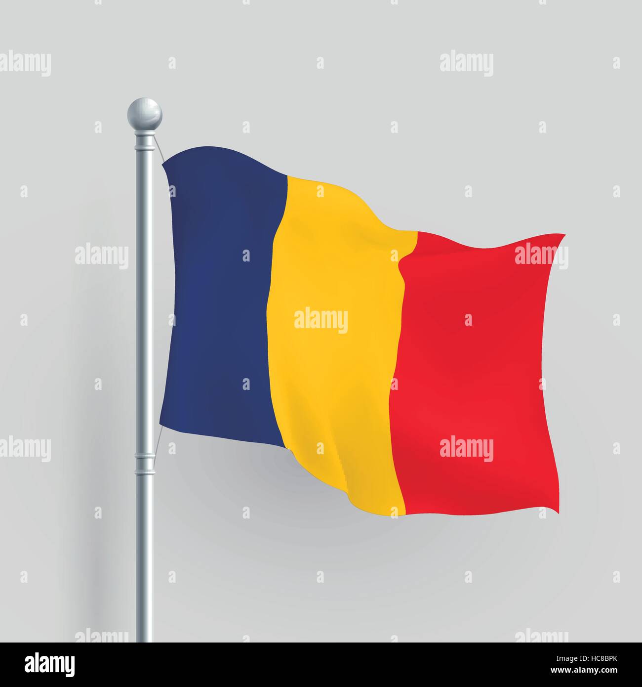 Vettore 3d Bandiera della Romania a soffiare in un gioco da ragazzi Illustrazione Vettoriale