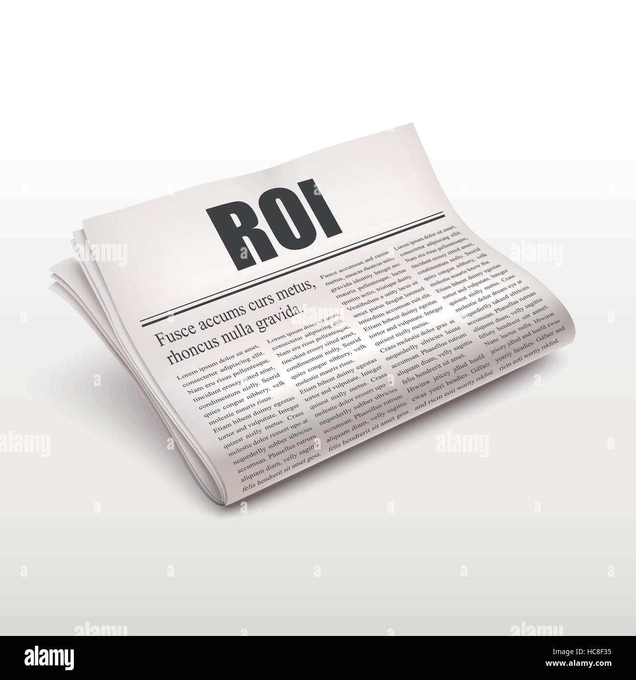 Parola del ROI sul giornale su sfondo bianco Illustrazione Vettoriale