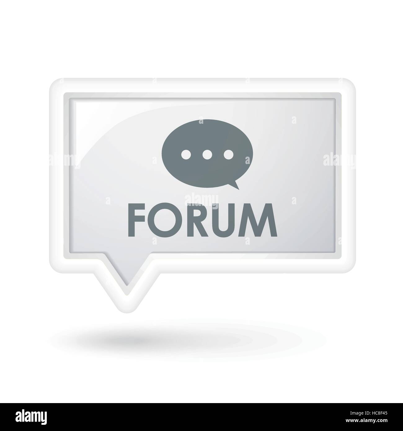Forum sulla parola di un discorso bolla su bianco Illustrazione Vettoriale