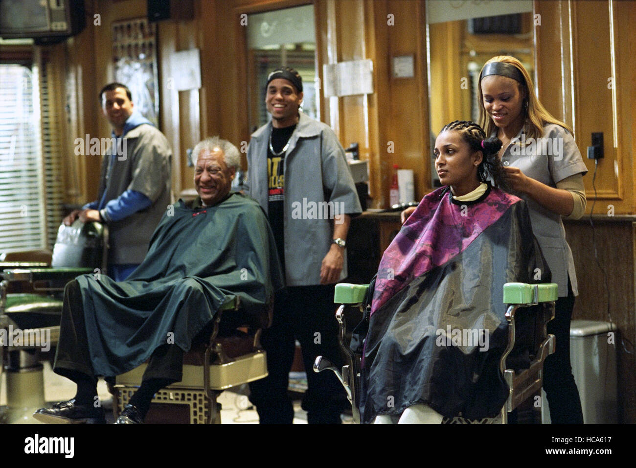 Barberia, Troy Garrity, Sean Patrick Thomas, Eve, 2002, (c) MGM/cortesia Everett Collection Foto Stock