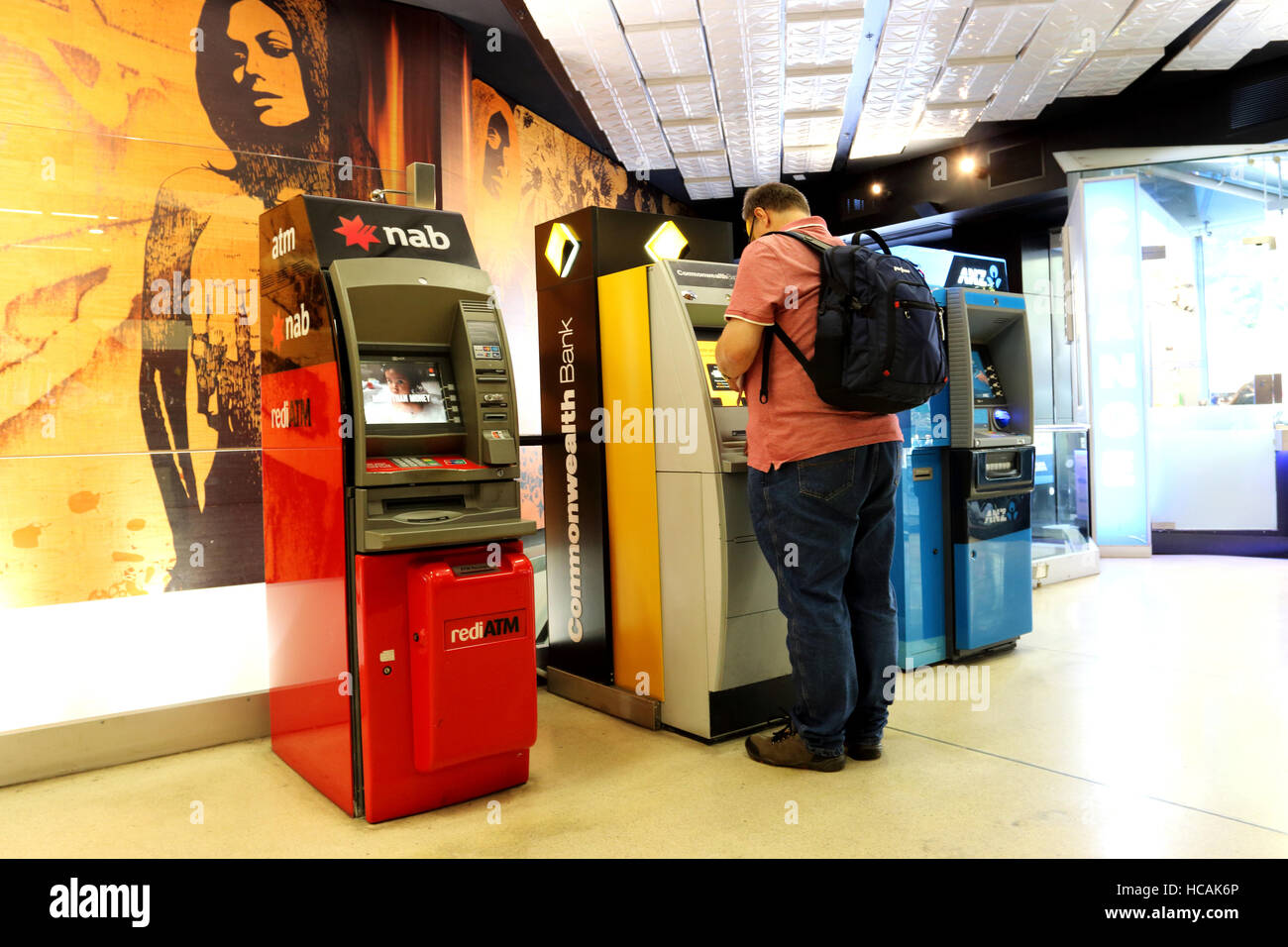 Bancomat delle banche principali a Melbourne in Australia Foto Stock