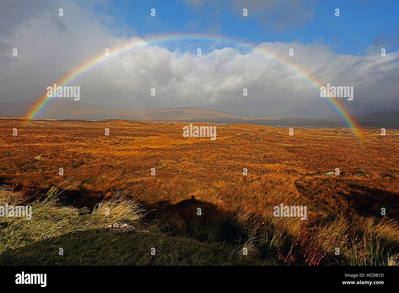 Rainbow a Glencoe. Highlands della Scozia Foto Stock