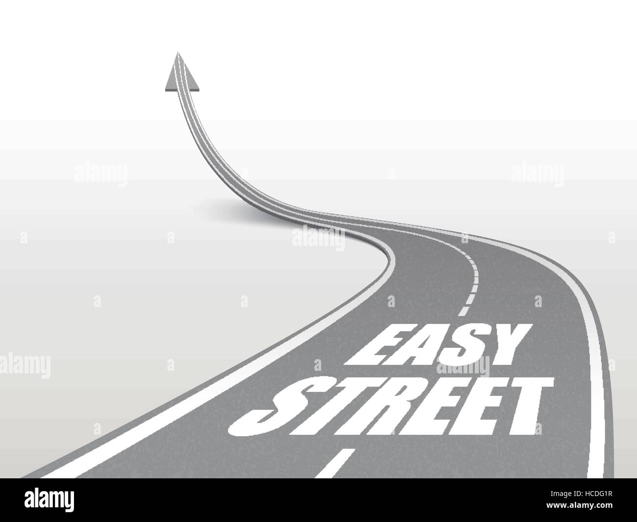 Easy Street parole sull'autostrada strada salendo come una freccia Illustrazione Vettoriale