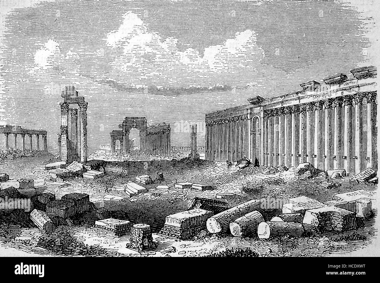 Le rovine di Palmyra, Siria, 300 AD, la storia di Roma antica, l'impero romano, Italia Foto Stock