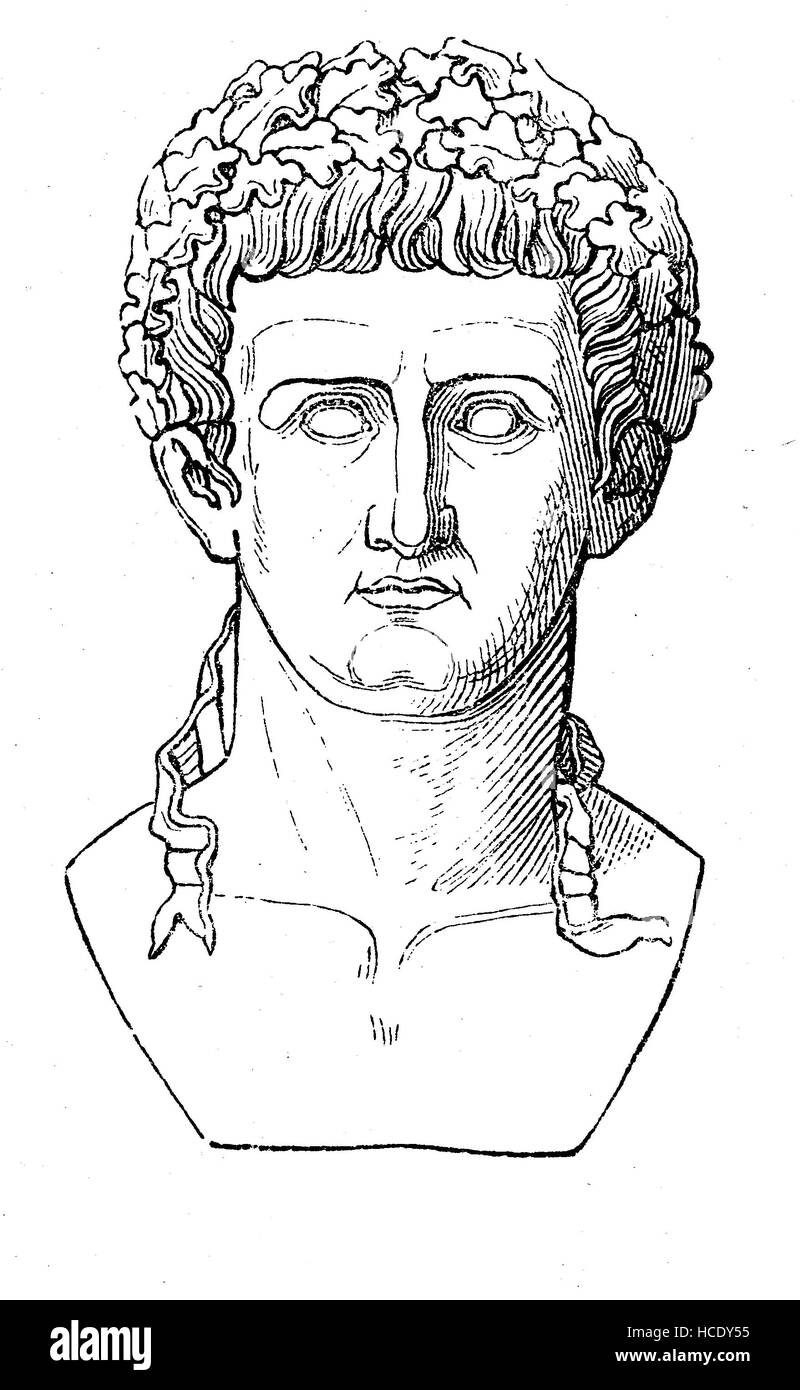 Tiberio, 42 BC - 37 annuncio era un imperatore romano da 14 AD 37 AD, nato Tiberio Claudio Nerone, la storia di Roma antica impero romano, Italia Foto Stock
