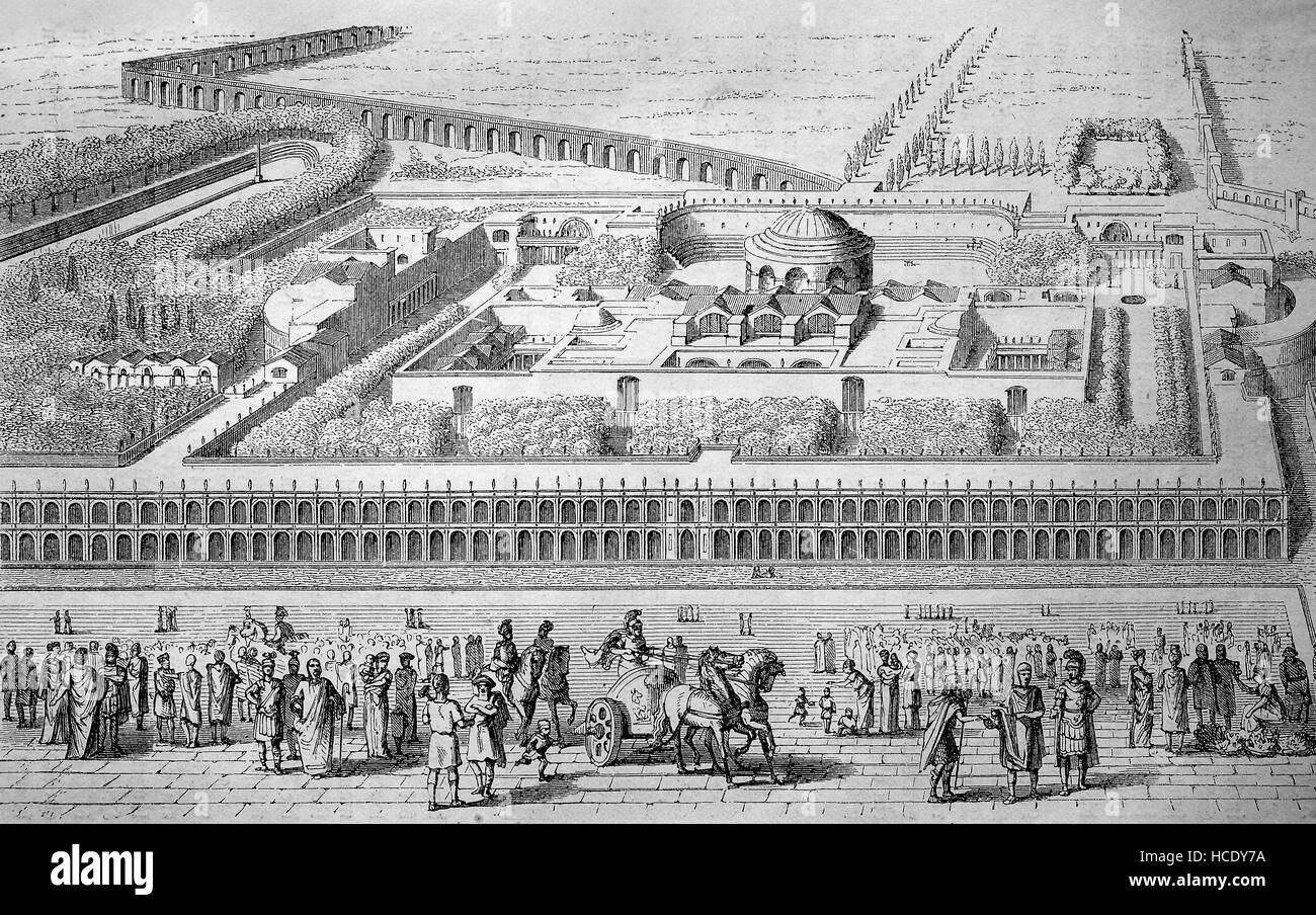 Le Terme di Caracalla, Roma, Italia, Caracalla, 188 - 217, formalmente Marco Aurelio Severo Antonino Augusto Imperatore romano, la storia di Roma antica, l'impero romano Foto Stock