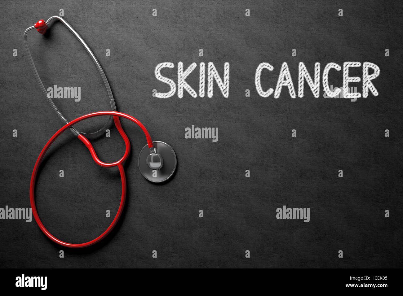 Lavagna con il cancro della pelle del concetto. 3D'illustrazione. Foto Stock