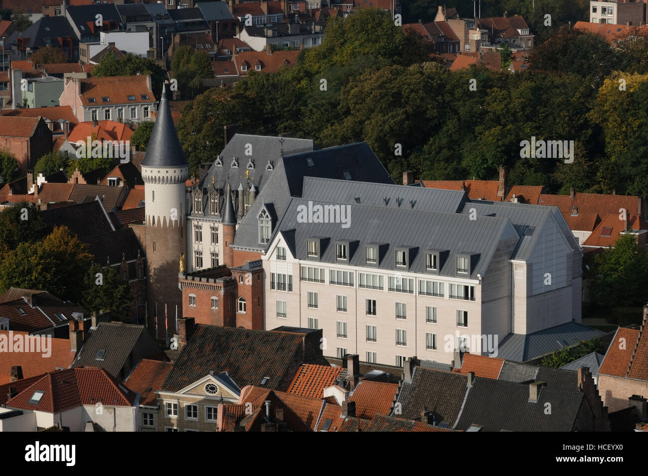 Duke's Palace Hotel Prinsenhof, Bruges, Belgio. Originariamente il palazzo risalente al XV secolo, casa di corte Burgrundian Foto Stock