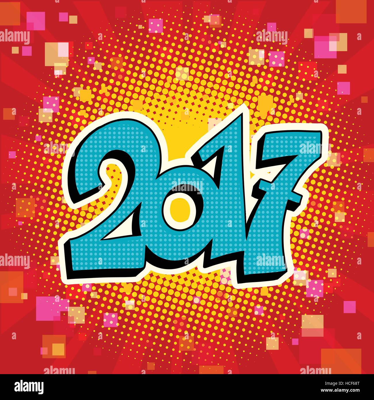 Le figure 2017 simbolo del nuovo anno Illustrazione Vettoriale