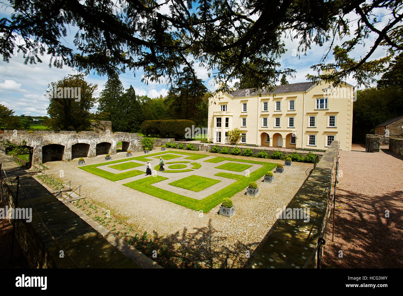 Casa Aberglasney, Aberglasney giardini, vicino a Llandeilo, Carmarthenshire, Wales, Regno Unito Foto Stock