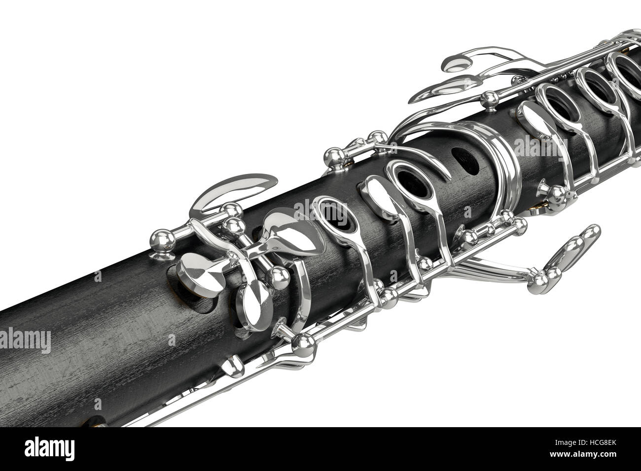 Clarinetto strumento musicale acustico, Chiudi vista Foto Stock