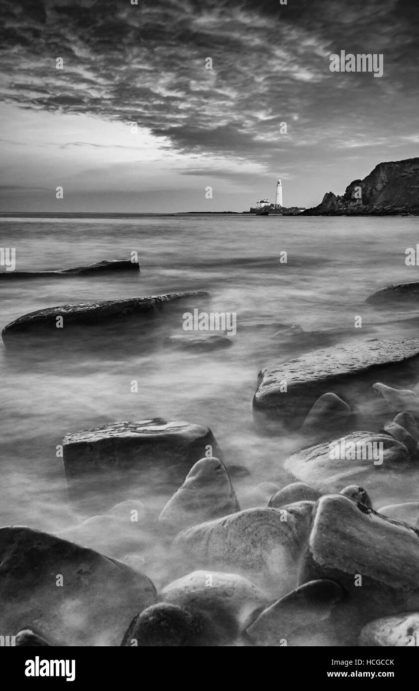 St Marys Faro e Whitley Bay Foto Stock