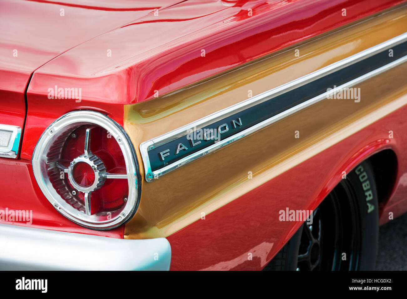 1965 Ford Falcon dettaglio auto. Classic American car Foto Stock