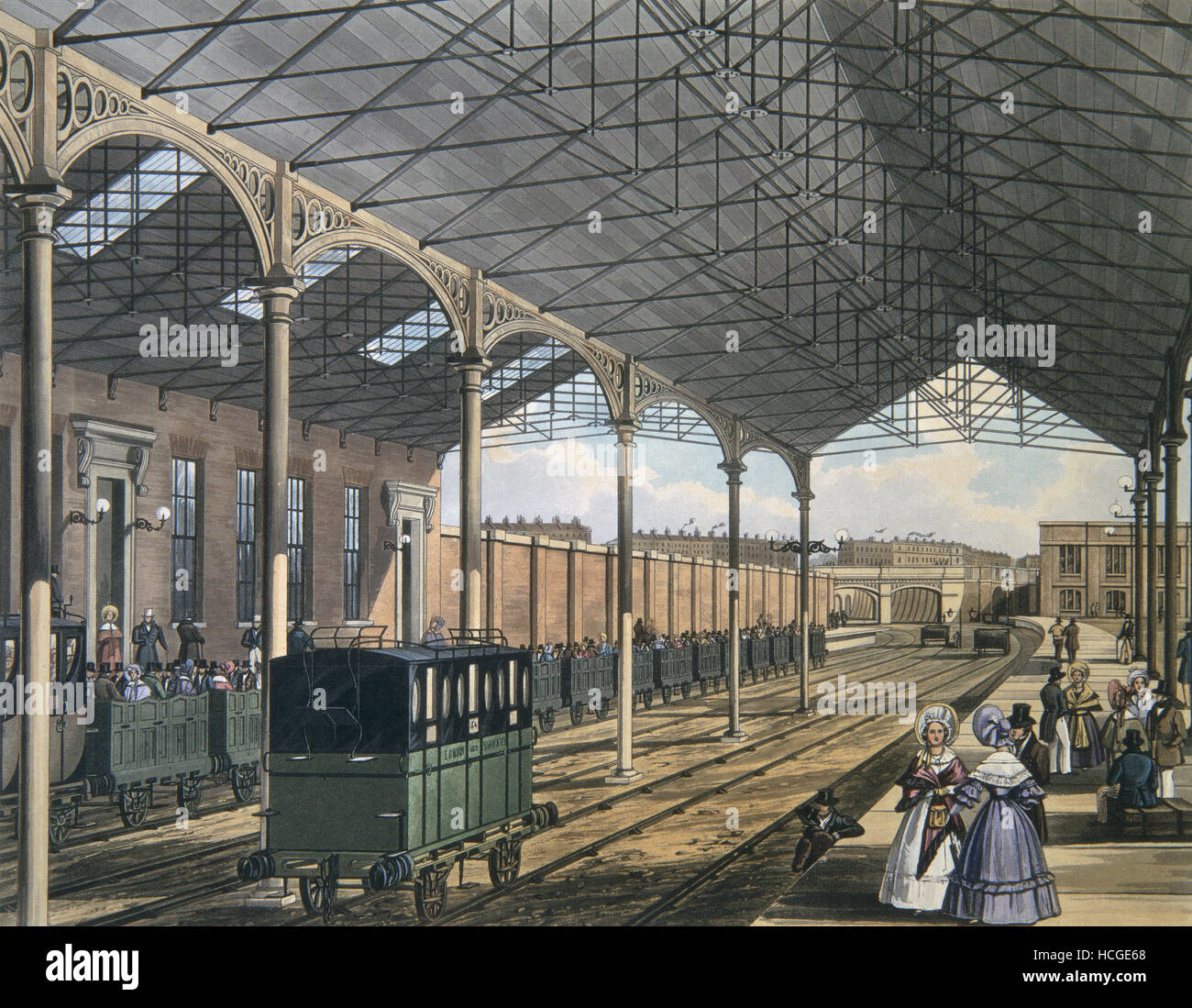 Thomas Talbot Bury - Euston Square Station nel 1837 a Londra Foto Stock
