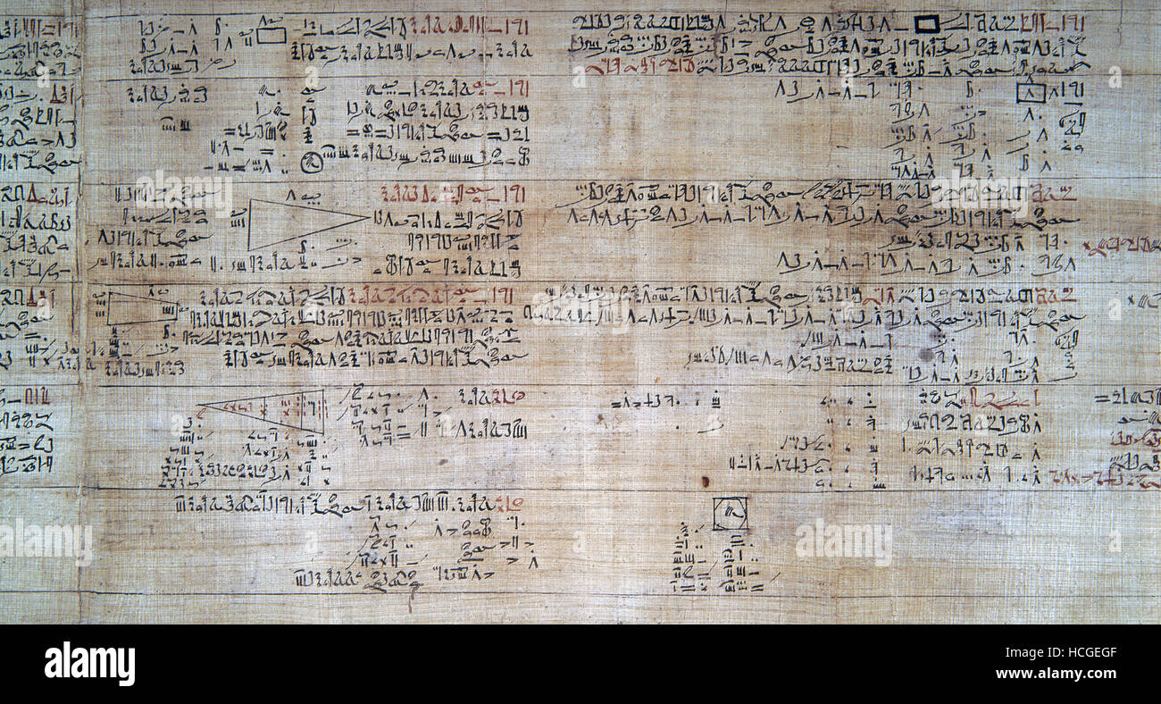 Arte Egizia - il papiro Rhind Foto Stock